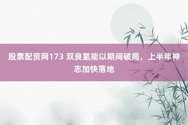 股票配资网173 双良氢能以期间破局，上半年神志加快落地